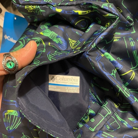 NWT Girl's X-Larg Columbia Reversible White Trail II Hooded Reversible Jacket - Picture 9 of 10